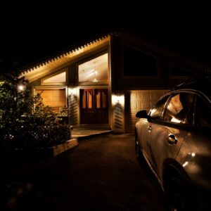 Dark home at night