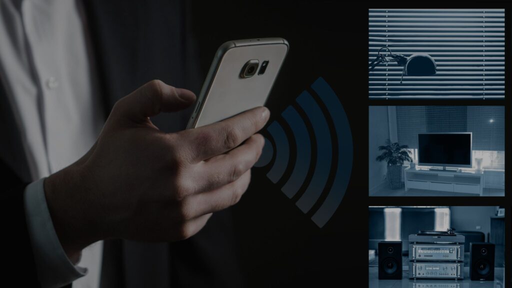 person using phone to look at live video